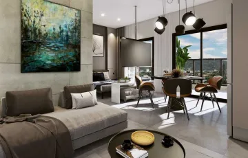 Apartamentos com 1 dormitório ou studios de 35m² a 48m² e varanda gourmet com churrasqueira